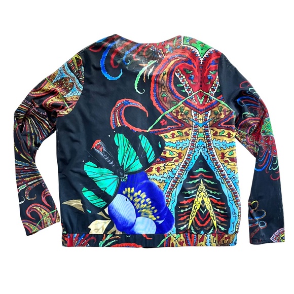 Desigual by Christian Lacroix Art Printed Full Zip Mesh Jacket Blazer Size 48 - Picture 2 of 13